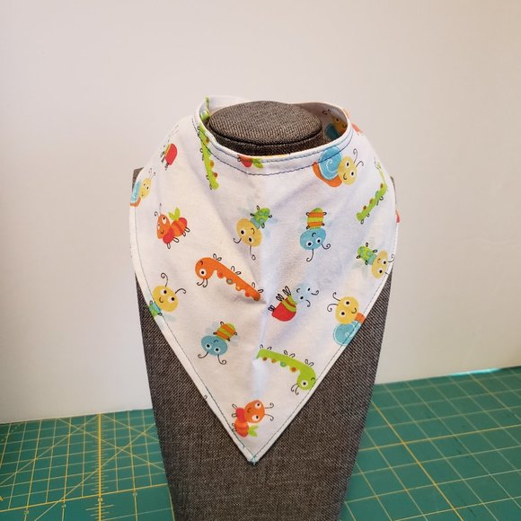 Handmade Lined Baby Drool Bandanas Set Of 3 - Picture 7 of 9